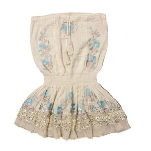 Las Noches Ibiza by Eric and Jack Embroidered Sequin Strapless Mini Dress S